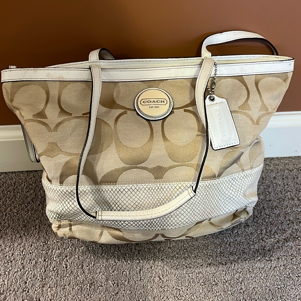 Coach Y2K monogrammed shoulder bag.